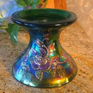 Fenton Wreath Of Roses Carnival Glass Punch Bowl Base